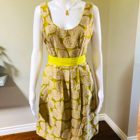 Anthropologie Maeve Dress sleeveless a-line dress with contrasting sash … - Picture 1 of 5